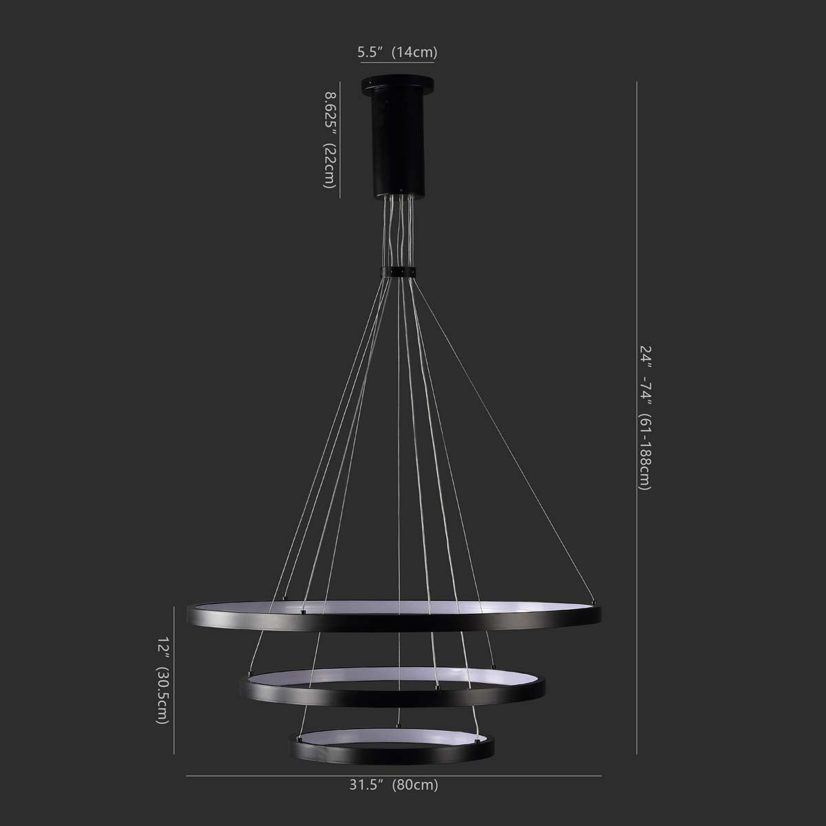 Meranda 3 Tier Chandelier | Safavieh Couture - CTL1001