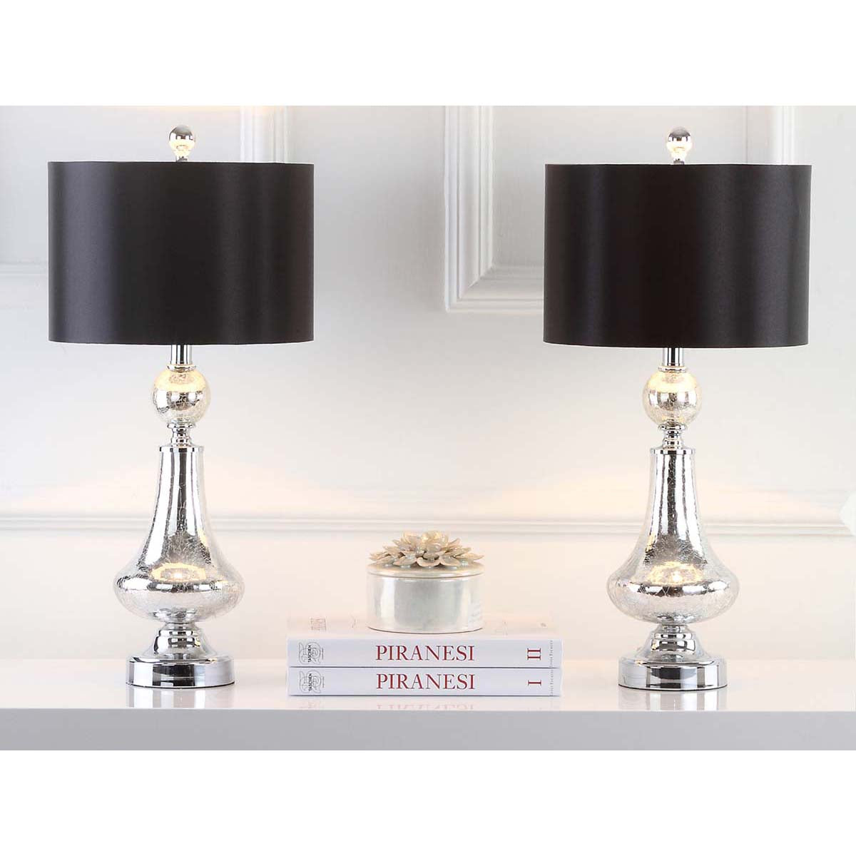25.5 Inch H Crackle Glass Table Lamp (Set of 2) | Safavieh - LIT4047