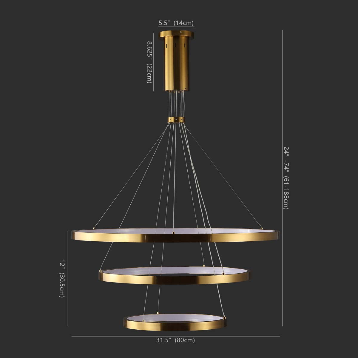 Meranda 3 Tier Chandelier | Safavieh Couture - CTL1001