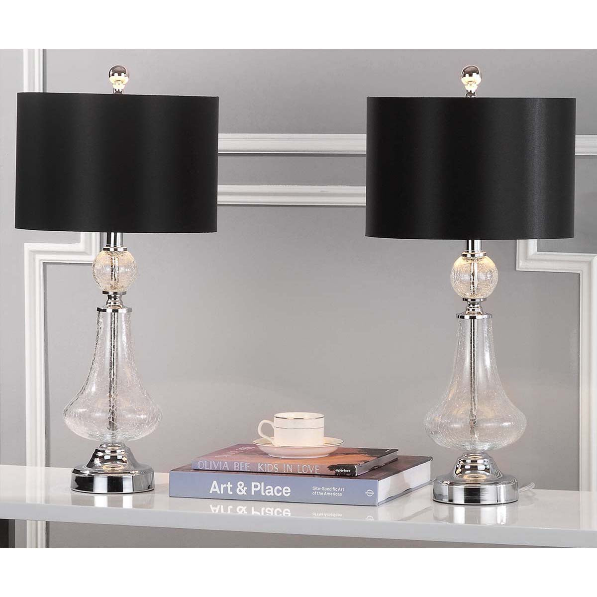 25.5 Inch H Crackle Glass Table Lamp (Set of 2) | Safavieh - LIT4047