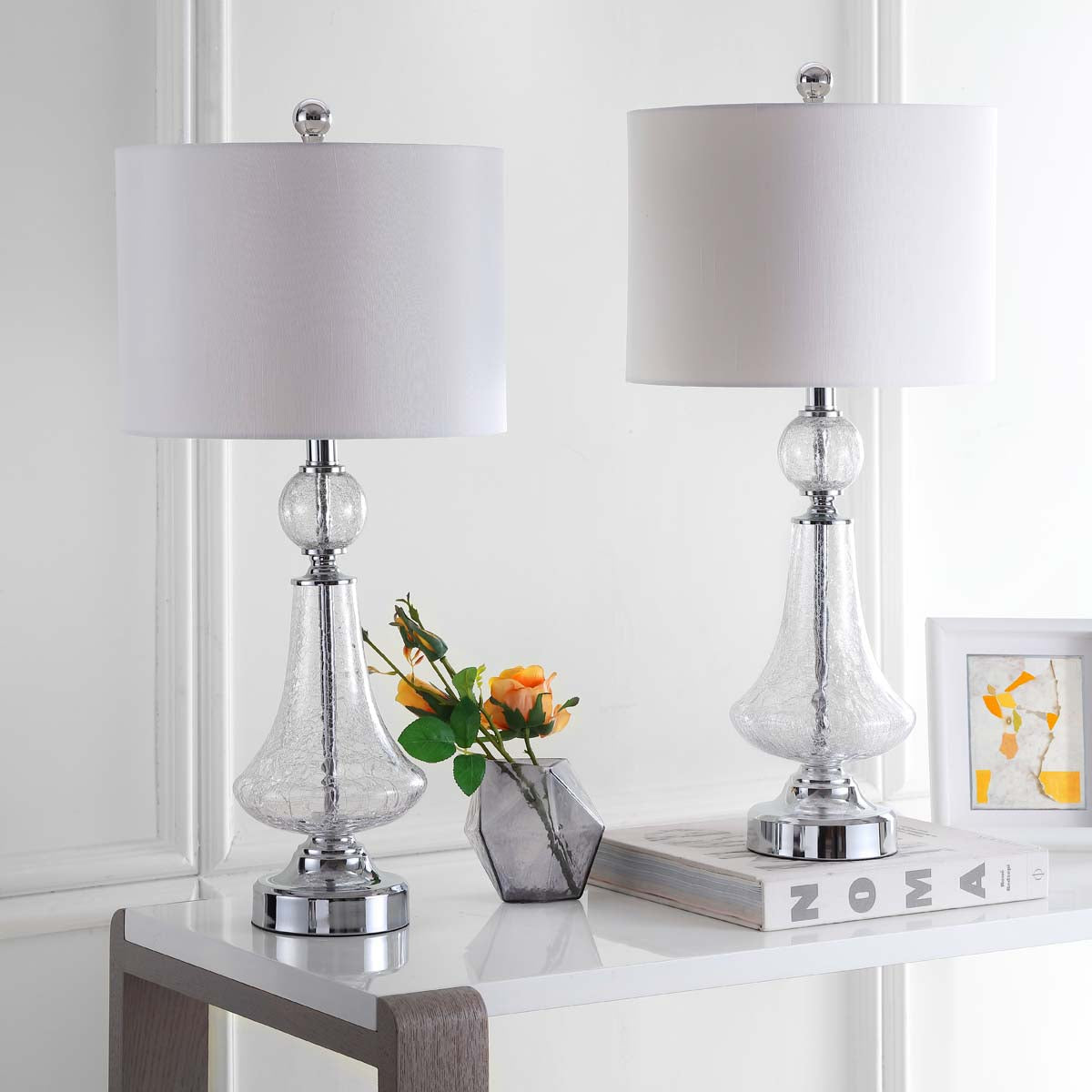 25.5 Inch H Crackle Glass Table Lamp (Set of 2) | Safavieh - LIT4047